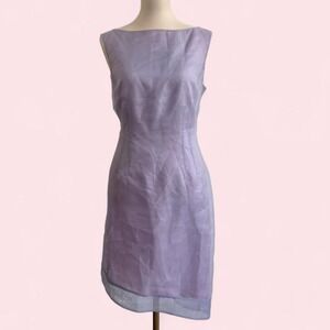 Vintage Lilac Sheer Midi Dress Size 10